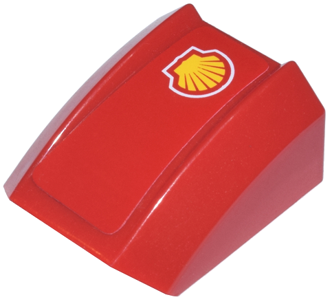 Lego Slope, Curved 2 x 2 Lip with Shell Logo Pattern Model Right Side (Sticker) - Sets 8375 / 8654 / 8672 / 8673