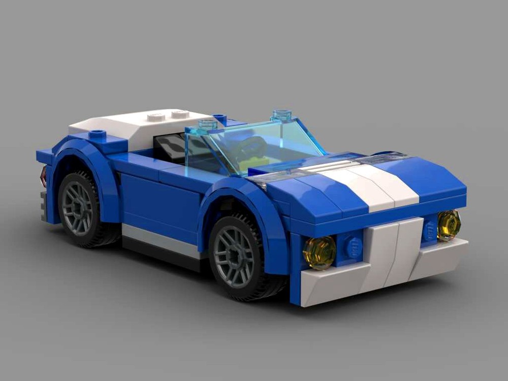 Lego Blue and White Roadster