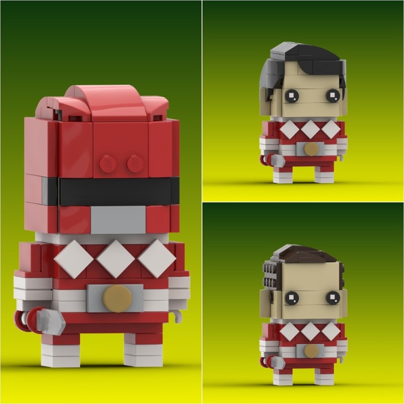 Lego Red Ranger (Mighty Morphin Power Rangers) Custom Brickheadz Bundle