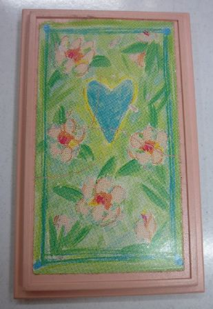 Lego Scala Wall, Panel 6 x 10 with Heart and Flowers Pattern (Sticker) - Sets 3119 / 3200 / Light Salmon