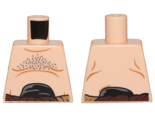 Lego Torso SW Bare Chest with Hair Pattern (SW Malakili) / Light Nougat