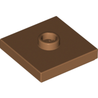 Lego Plate Special 2 x 2 with Groove and Center Stud (Jumper) / Medium Nougat