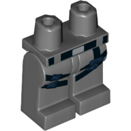 Lego Hips and Dark Bluish Gray Legs with Black Belt and Straps with Dark Blue Clips and Pouch Print / Dark Bluish Gray