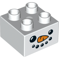 Lego Duplo Brick 2 x 2 with Snowman Face Print