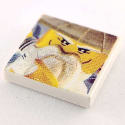 Lego Tile 2 x 2 with Master Wu Face Print