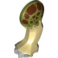 Lego Animal Body Part, Dinosaur, Triceratops Leg, Left, Front, with Pin, Light Bluish Gray Nails and Reddish Brown and Olive Green Print