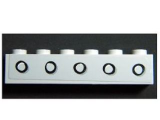 Lego Brick 1 x 6 with 5 Portholes Pattern (Sticker) - Set 4981