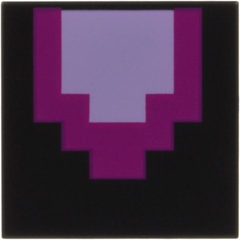 Lego Tile 2 x 2 with Pixelated Bright Pink and Magenta Tongue Pattern (Minecraft Ender Dragon)
