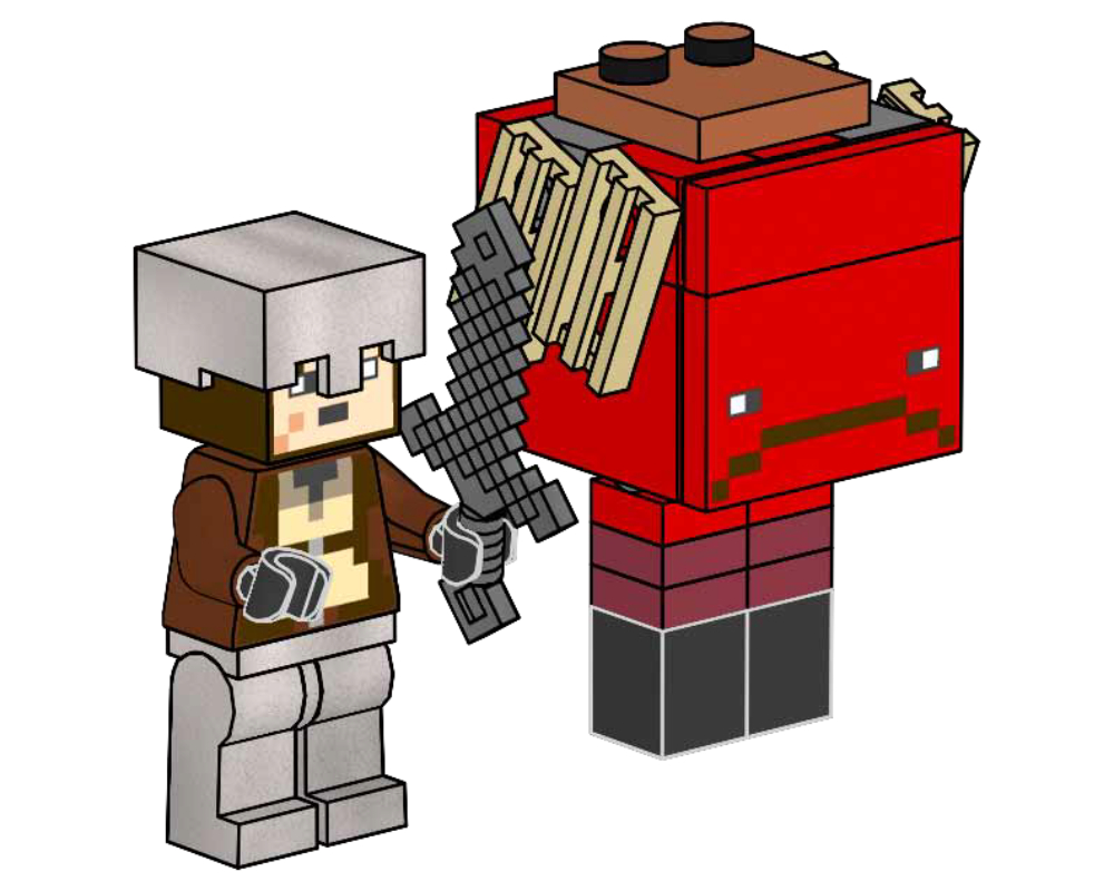 Lego Nether Hero and Strider