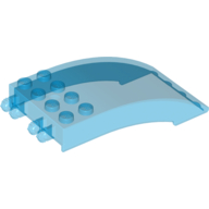 Lego Windscreen 8 x 4 x 2 Curved [2 Dual-Fingered Click Hinges] / Trans-Dark Blue