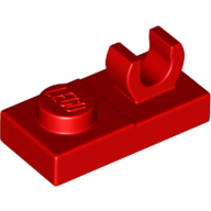 Lego Plate Special 1 x 2 [Open O Top Clip] / Red