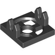 Lego Magnet Holder Tile 2 x 2 - Tall Arms with Deep Notch / Black