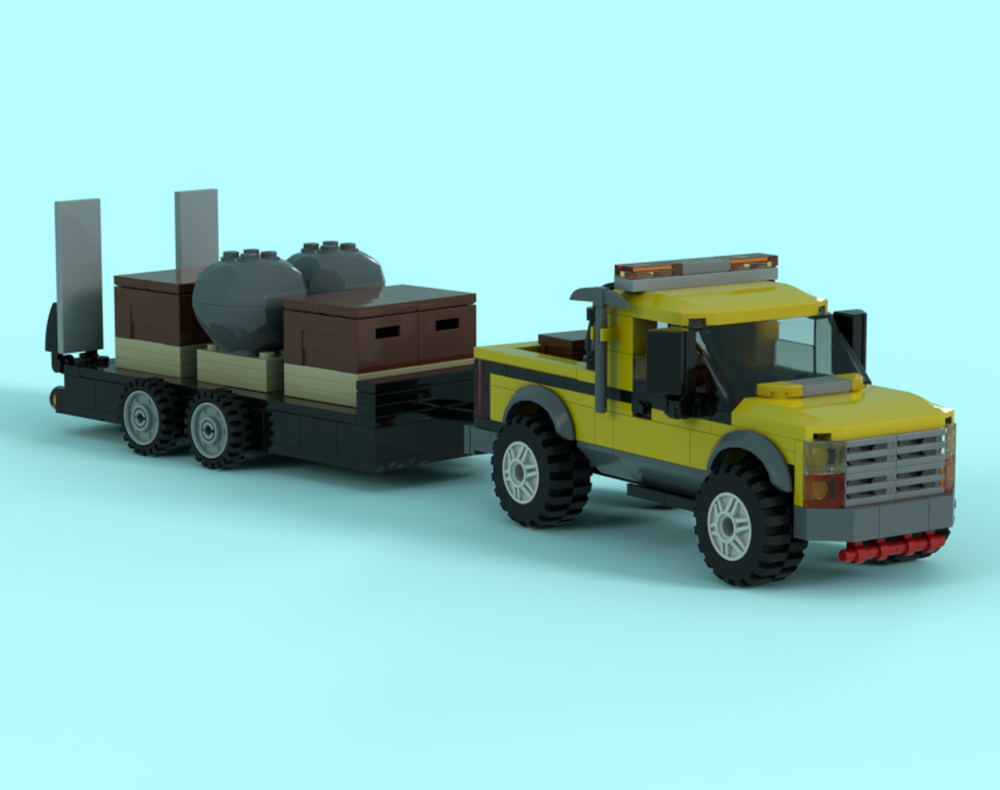 Lego Miner Foreman's Truck and Trailer