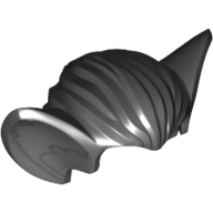 Lego Hair, Bat Ears and Dark Bluish Gray Inner Ear Print / Black