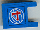 Lego Flag 2 x 2 Square with Flat Edge with Red Number 4 and White Wire Frame Basketball on Blue Background Pattern (Sticker) - Sets 3432 / 3433