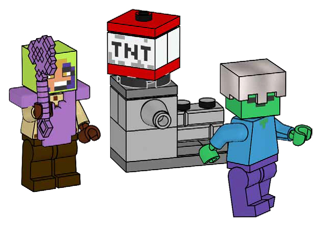 Lego Hero, Zombie and TNT Launcher