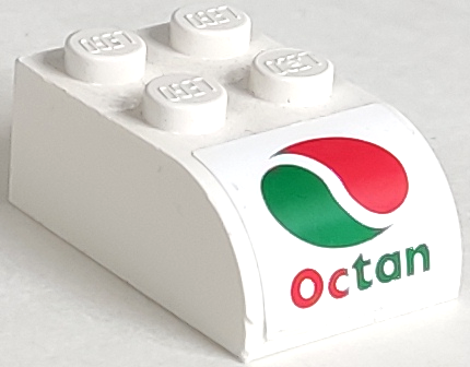 Lego Slope, Curved 3 x 2 with 4 Studs with Octan Logo Pattern (Sticker) - Set 60022