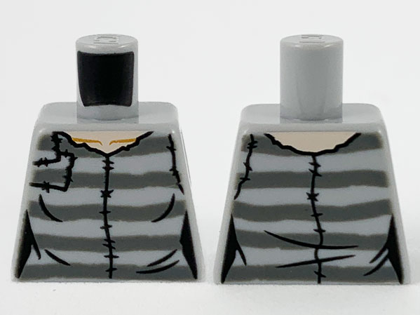 Lego Torso Female Prisoner Shirt and 5 Dark Bluish Gray Prison Stripes Pattern / Light Bluish Gray