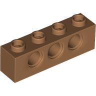 Lego Technic Brick 1 x 4 [3 Pin Holes] / Medium Nougat