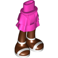 Lego Minidoll Hips and Layered Skirt with Reddish Brown Legs, White Sandals Print