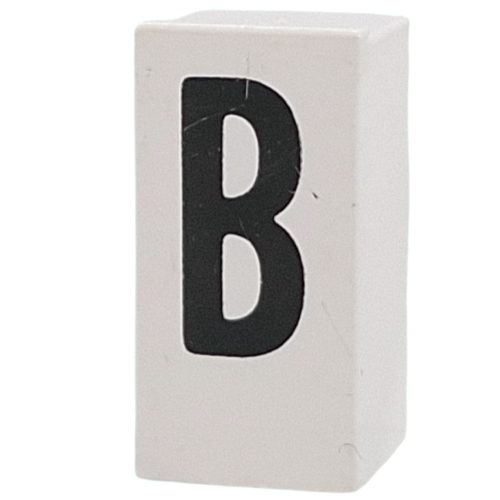 Lego Tile Special 1 x 2 x 5/6 with Stud Hole in End with 'B' Print
