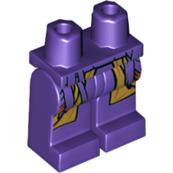 Lego Hips and Dark Purple Legs with Dark Purple Sash Belt, Metallic Gold Coat Tails Print / Dark Purple