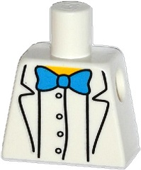 Lego Torso Simpsons Lab Coat with Blue Bow Tie Pattern / White