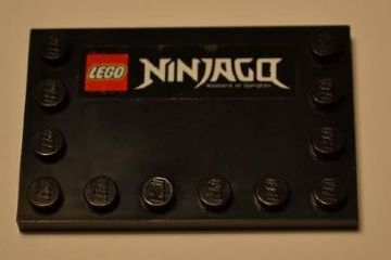 Lego Tile, Modified 4 x 6 with Studs on Edges with Lego Logo and 'NINJAGO' Pattern (Sticker) - Set 4636204