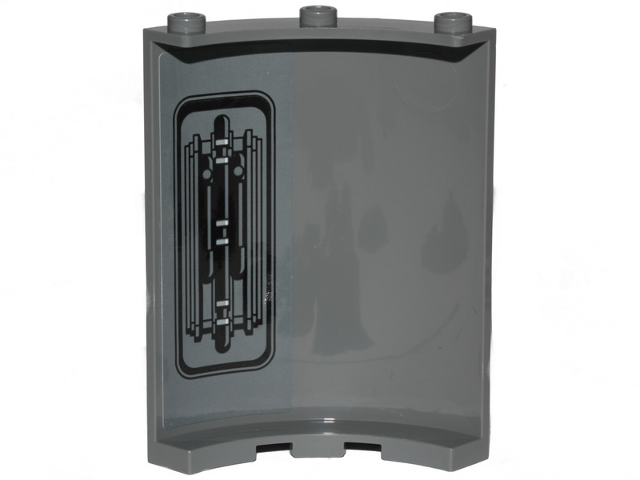 Lego Cylinder Quarter 4 x 4 x 6 with SW Pipes and Wall Ornament Pattern on Inside Model Right Side (Sticker) - Set 75216