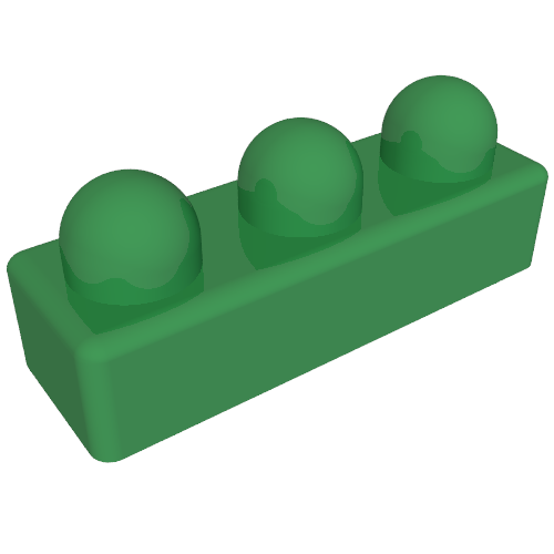 Lego Primo Brick 1 x 3 / Green