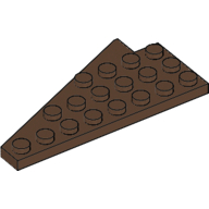 Lego Wedge Plate 8 x 4 Wing Right with Stud Notch / Brown