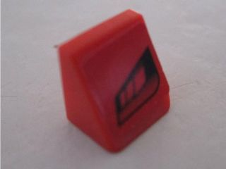 Lego Slope 30 1 x 1 x 2/3 with Black Faded Air Vents on Red Background Pattern Model Left Side (Sticker) - Set 8495 / Red