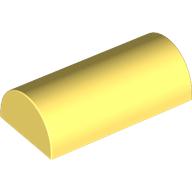 Lego Brick Curved 2 x 4 Double, No Studs, with Groove / Bright Light Yellow