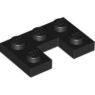 Lego Plate 2 x 3 with 1 x 1 Cutout / Black