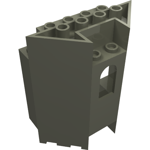 Lego Panel 3 x 6 x 6 Double Wall with Arched Window / Dark Gray