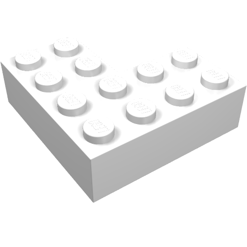 Lego Brick 4 x 4 Corner / White