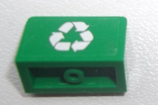Lego Panel 1 x 2 x 1 with Recycling Arrows Pattern (Sticker) - Set 60000 / Green