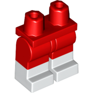 Lego Hips with Red Legs and White Boots Pattern / Red