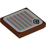 Lego Tile 2 x 2 with Bongoos and Barcode Print (Sticker) / Reddish Brown
