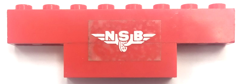 Lego Stickered Assembly 8 x 1 x 2 with 'NSB' Pattern (Sticker) - Set 7740