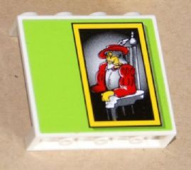 Lego Panel 1 x 4 x 3 - Hollow Studs with Cavalier Picture on Green Background Pattern (Sticker) - Set 8160