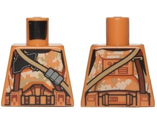 Lego Torso SW Armor Camouflage Clone Trooper with Dark Tan Diagonal Belt Pattern / Medium Nougat