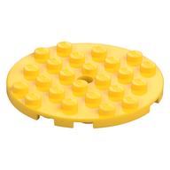 Lego Plate Round 6 x 6 with Hole / Yellow
