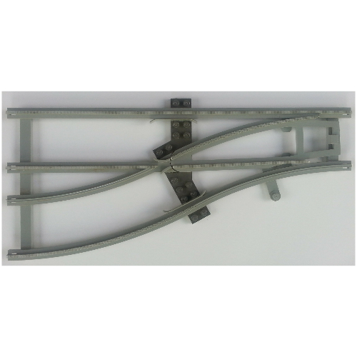 Lego Vehicle Track, Train, 4.5V Switch Point Left with Dark Gray Ties / Light Gray