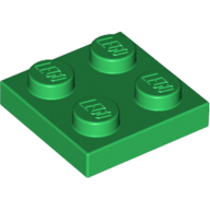 Lego Plate 2 x 2 / Green