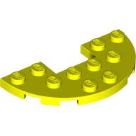Lego Plate Round Half 3 x 6 with 1 x 2 Cutout / Vibrant Yellow