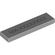 Lego Tile 1 x 4 with Laser Engraved Code LEGO Movie Print / Light Bluish Gray