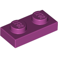 Lego Plate 1 x 2 / Magenta