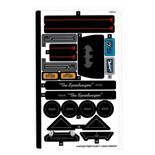 Lego Sticker Sheet for Set 70905-1