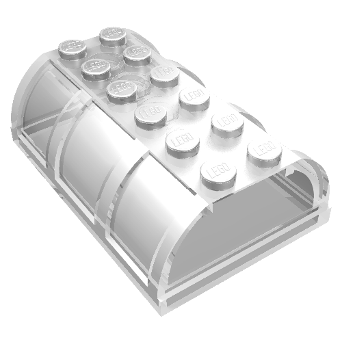 Lego Trunk / Chest Lid 4 x 6 x 1 2/3 / Trans-Clear